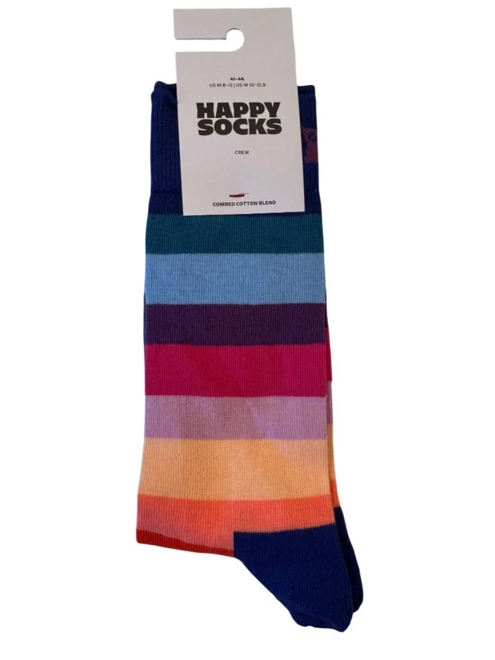 Happy Socks Crew M8-12 W10-12.5 NWT Rainbow Mid Crew